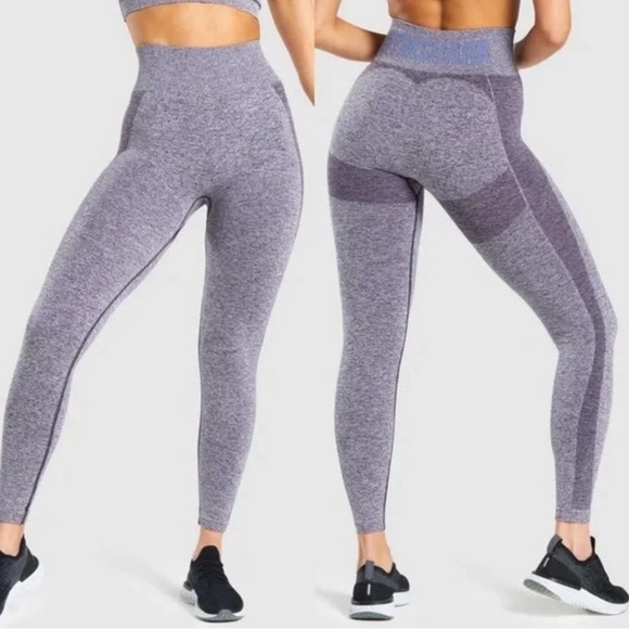 Gymshark Flex High Waisted Leggings - Purple Marl - Picture 1 of 7